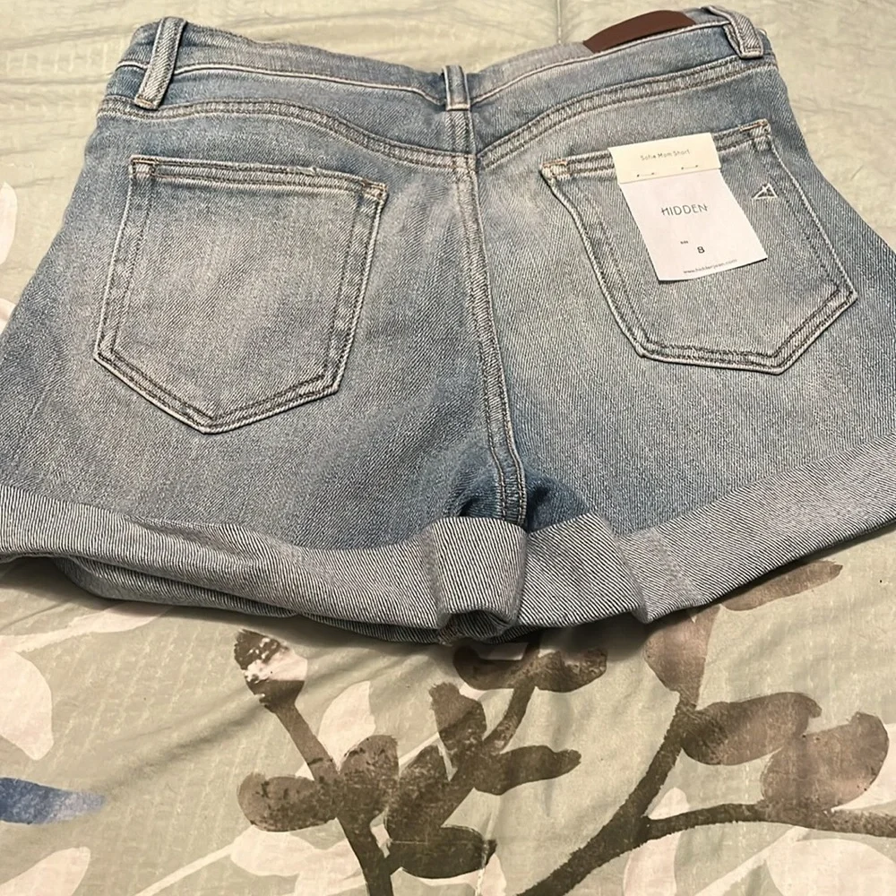 Soft denim cuffed jean shorts